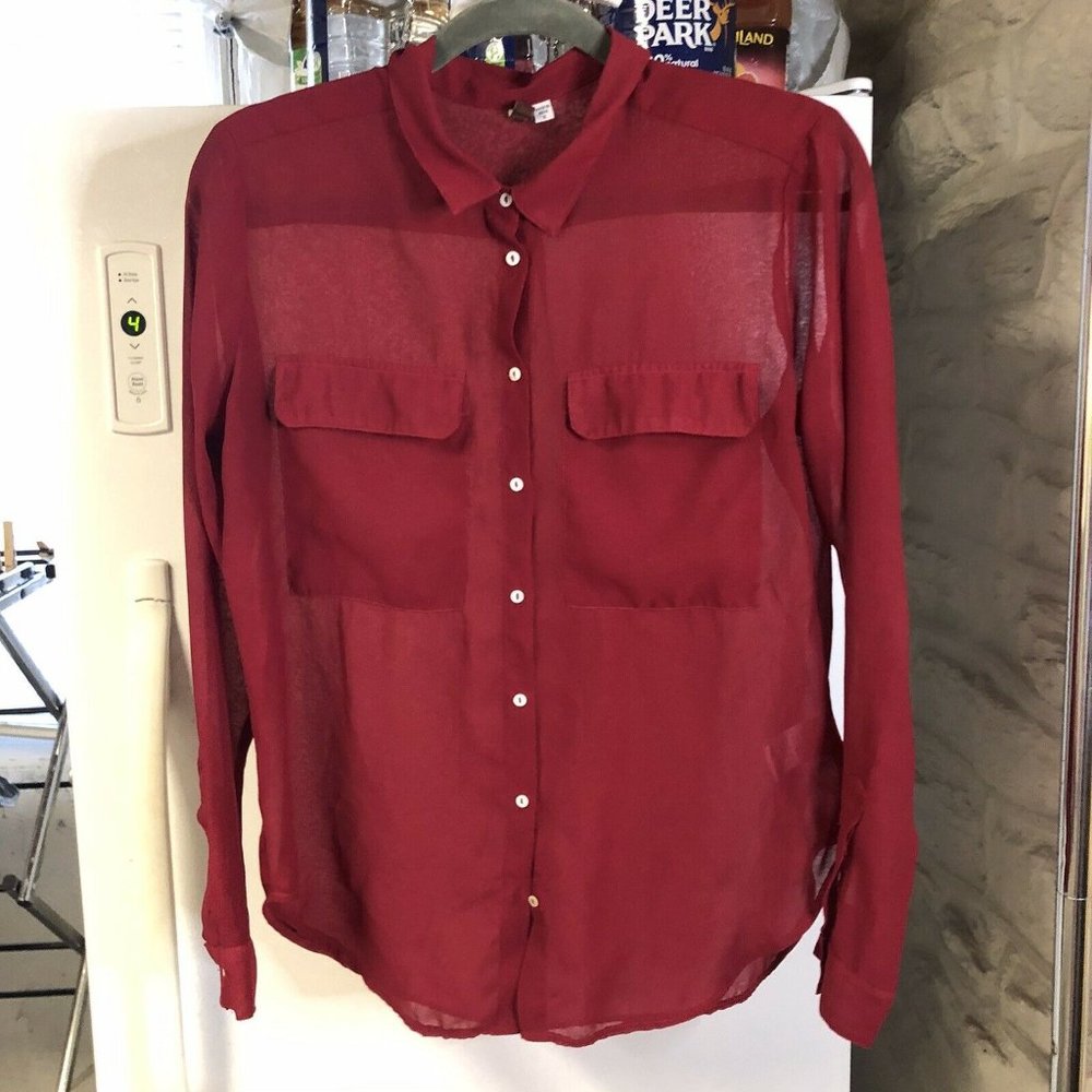 Kut From The Kloth Collared Button Up Blouse Small - image 1